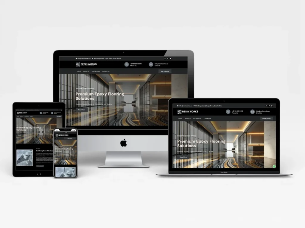 Resin Works website designed by Rizco